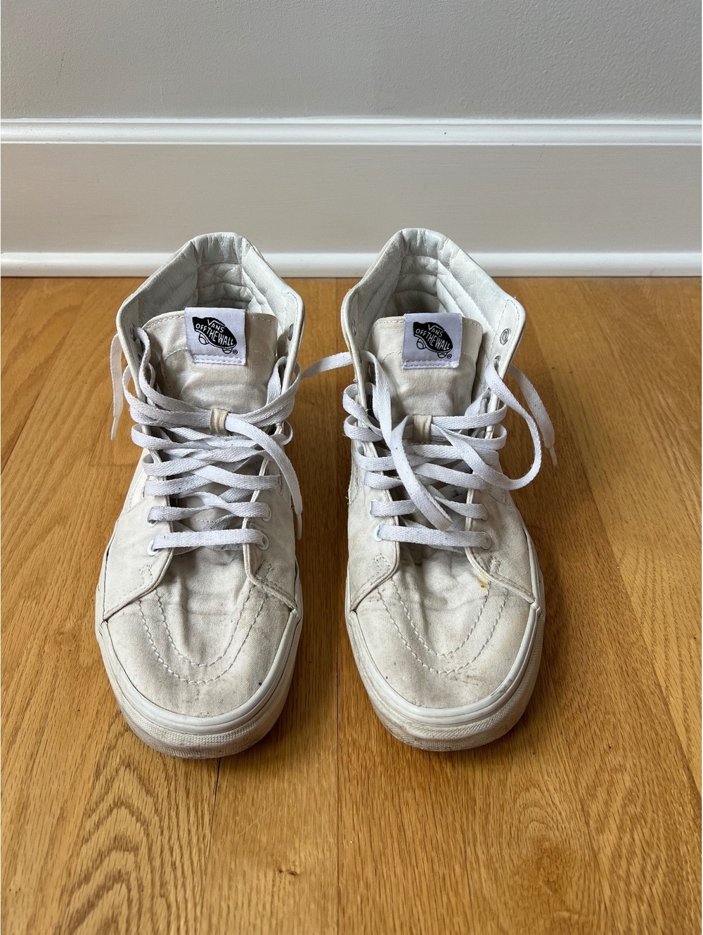Vans Sk8-Hi True White Canvas High Top Sneakers Men’s 11 Women’s 12.5